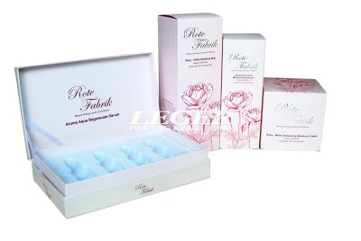 China Customized Cosmetic Box Packaging With Silver Foil Stamped / Embossed Logo for sale