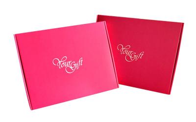 China Printed Folding Boxes , Foldable Cardboard Box red color for Dress Packaging for sale