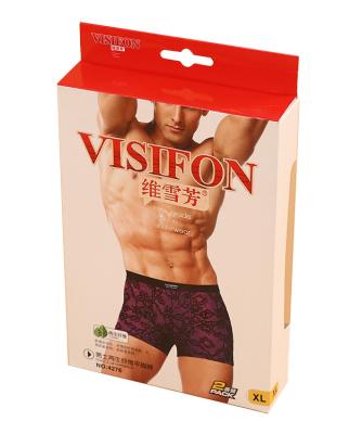 China Men's Underwear Packaging Boxes 300gsm C1S Paper Material Flap Style for sale