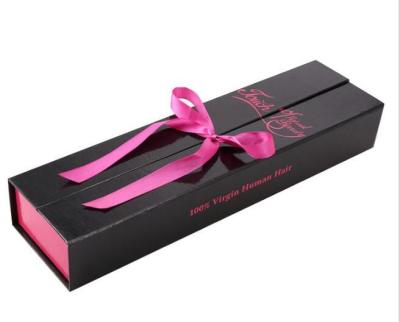 China Beautiful Hair Extension Packaging Box With Silk Ribbon Closing for sale