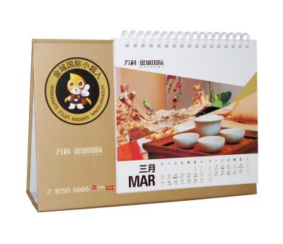 China OEM Golden Color Desk Calendar Printing For Real Estate Company for sale