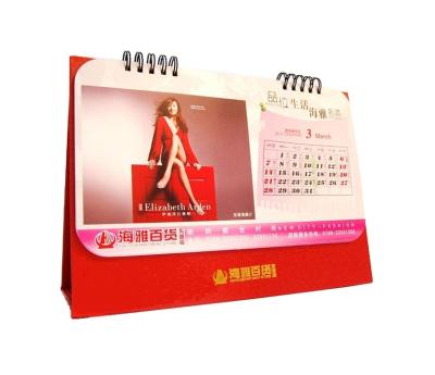 China Red Color Professional Calendar Printing Department Store Calendar Logo Golden Stamped for sale