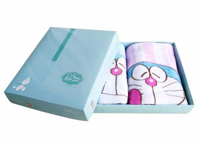 China Light Blue Folding Carton Baby Towels Gift Packaging Box Foldable Flat Packed for sale