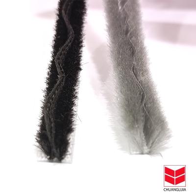 China Aluminum Door And Window Wool Pile Weather Strip With Non-Woven Fin Noise Resistance for sale