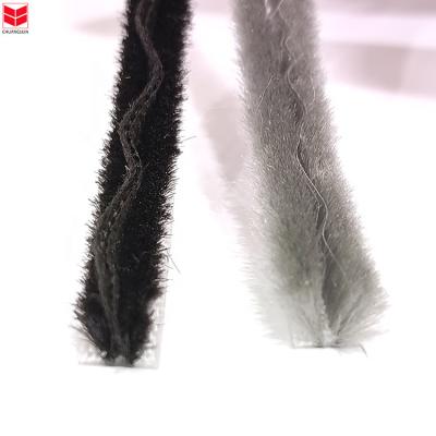 China BLACK/GRAY/BROWN Hotel Finned Seals Wool Pile for Dust Proof and Anti Wind Customizable for sale