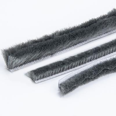 China PP Door Pile Weather Strip Window Door Brush Seal Waterproof Sealing Strip for Window and Door 100%PP Pile Height 3-25mm /width 3-50mm for sale