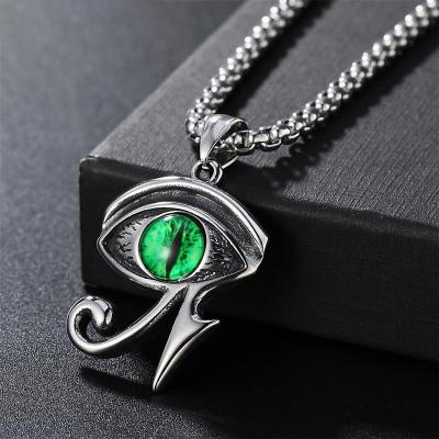 China Environmental Friendly 316 Jewelry Men Ancient Egyptian Coptic Women Eye Horus Stainless Steel Pendant for sale