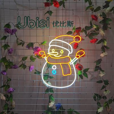 China Wholesale Shops Bar Mall Factory Price Neon Lights Snowman DIY Celebrate Neon Signs for Party Home Event and Wedding for sale