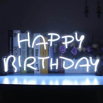 China Hotel Happy Birthday Border Processing Custom Neon Sign Decorating Bar Birthday Gift Party for sale