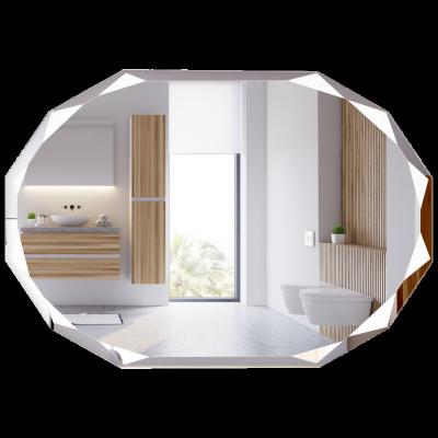 China Modern Customized Polished Rectangular Wall Mirror With Frameless Bathroom Mirror With Beveled Edges And Drilled Surface Shape for sale