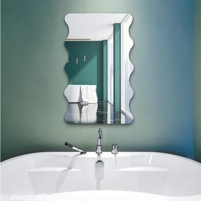 China Modern Bathroom Vanity Wall Decor Wave Shaped Wall Mounted Bathroom Mirror Makeup Mirror Frame Frame Home for sale