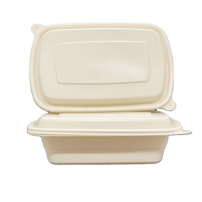 China Disposable Double-Layer 1000ML Food Bowl American Food Bowl Packaging Box Disposable Biodegradable Cornstarch for sale