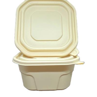 China 1250ML Disposable Fast Food Square Tray Biodegradable Lunch Box Cornstarch for sale