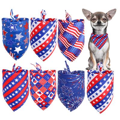 China Custom Stocked Logo Cotton Triangle Cat Dog Printing Pet Accessories Bandanas For Wholesale for sale