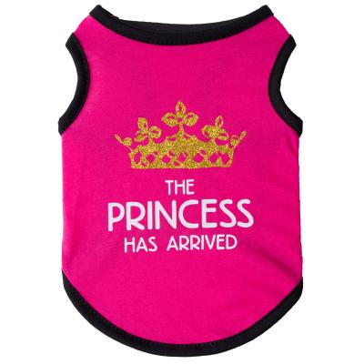 China Amazon Sustainable Hot Sale Summer Puppy Clothes Breathable Princess Crown Cotton Dog Vest Wholesale for sale