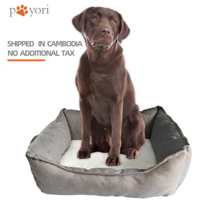 China Factory Promotion Puppy Kennel Plush Round Soft Breathable Pet Bed Comfortable Fur Cat Cushion Cute Dog Bed for sale