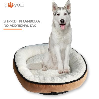 China Breathable Comfort Dog Bed Non - Slip Bottom Recycled Standard Durable Round Pet Cushion for sale