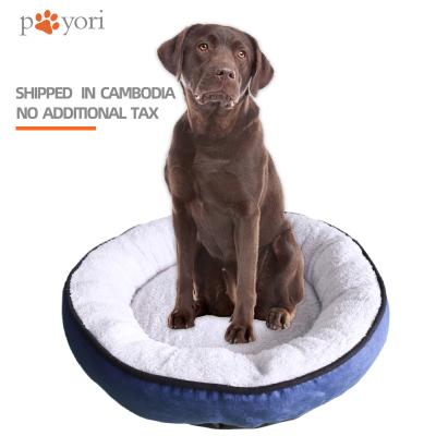 China Breathable Comfort Dog Bed Non - Slip Bottom Recycled Standard Durable Round Pet Cushion for sale