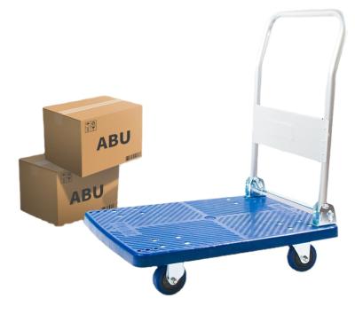 China Plastic Lightweight Storage Platform Hand Truck Trolley 150kgs 300kgs for sale