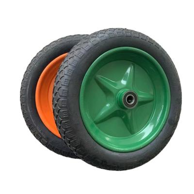 China Durable Flat Foam Free Rubber Wheel 4.00-10 Solid Wheel For Kyrgyzstan for sale