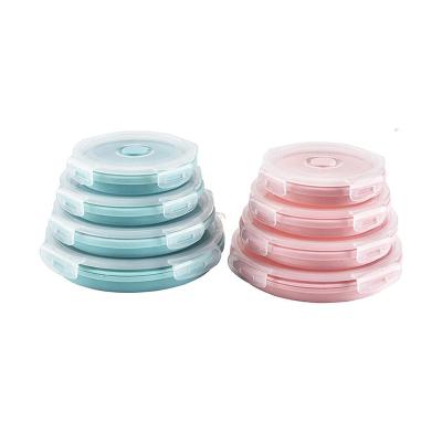 China Sustainable New Design Eco-friendly Silicone Collapsible Collapsible Collapsible Lunch Box for sale