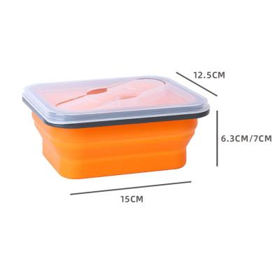 China Sustainable Recyclable Collapsible Single Compartment Silicone Lunch Box For Kids for sale