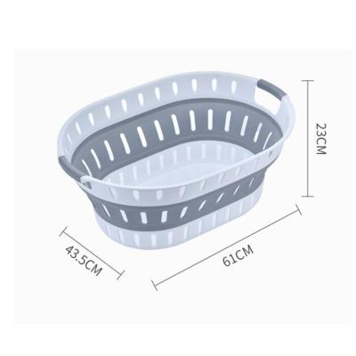 China New Style Modern Folding Laundry Basket Hollow Plastic Laundry Basket for sale