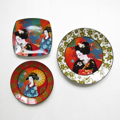 China Viable Japanese Dinner Plate Restaurant Buffet Plate Fine Ceramic Dish for sale