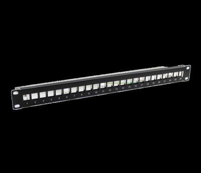 China Network solution price 19 inch 24 inch 24 left blank utp or stp good patch panel for rotary trapezoidal jack for sale