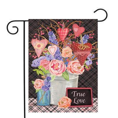 China Health Care Institute Wholesale Valentine Garden Flag Subbank Custom 12*18 Inch Cupid Burlap,Door Decoration Garden Flag for sale