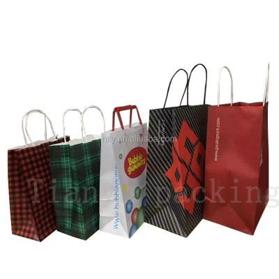 China Fashion Handled Custom Shipping Tote Bag Kraft Paper Handle Bag for sale