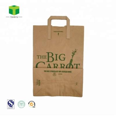 China Factory Price Customized Biodegradable Recycled Eco Friendly Brown Kitchen Use Food Waste Paper Bag for sale