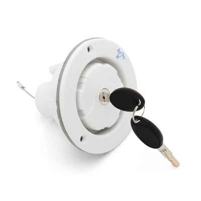 China White Outdoor Lockable RV Cabinet Lock RV Water Inlet Caravan Water Accessories RV Hatch With Lock Caravan Motorhome RV Water Inlet for sale