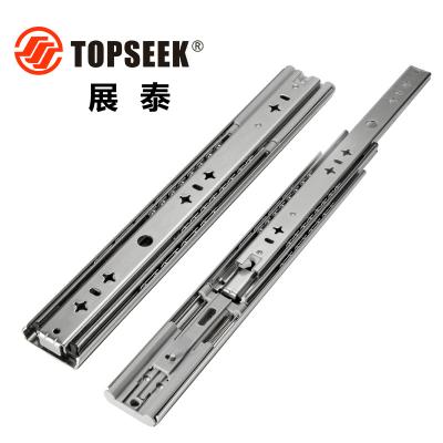 China Heavy Duty Full Extension Filing Cabinets Ball Bearing Buffer Drawer Slides Rails 3 Fold Telescopic Slide for sale