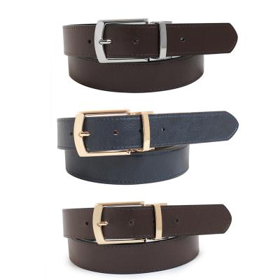 China Daily Life Hot Double Sides Reversible PU Leather Belt For Men Black And Brown Dress Belt Turn Buckle Vintage Belt for sale