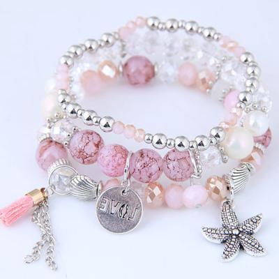 China Colorful Beads Bracelet,New Fashion TRENDY Hotsale Women Alloy Girl Jewelry Resin Bracelet for sale