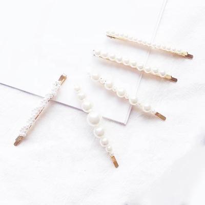 China Fashionable 5pcs Set Korea Fashion Pearl Hair Pins Girls Hair Clips Central Institute of Statistics Hair Accessories for sale