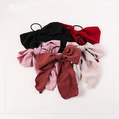 China Fashionable Super Fairy Chiffon Bow Hair Scrunchies,Korean INS Fashion Hair Accessories,Chiffon Bow Hair Ties for sale