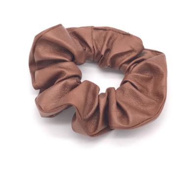 China Fashion Trendy High End Women PU Hair Scrunchies Imitation Leather Headband For Lady for sale