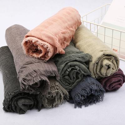 China Cozy Fashion Dye Scarf Casual Soft Dirty Shawl, Newest Textured Women Girl Daily Life Scarf Hijab for sale