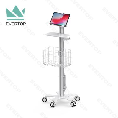 China TC02-E Universal Tablet Bracket Workstation Safe Cart Universal Tablet Bracket for iPad Tablet Rolling Medical Kiosk, Clinic Cart for sale