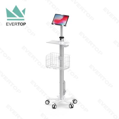 China TC03-E Medical Health Care Workstation Bracket Universal Tablet Cart Universal Modern Post Height-Adjustable for iPad 2020 2019 Tablet Cart for sale