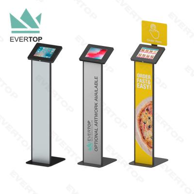 China Brandable LSF09 Interactive Floor Standing Tablet Kiosk With Display Banner Locking Enclosure For Self Service Digital Signage Kiosk for sale