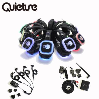 China HIFI F39 Headband Disco DJ Headphones Solution Expert Home Party Silent Sound Radio Stereo iPhone Led Lights for sale