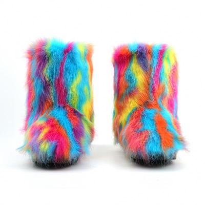 China Hot Sale Anti-slippery Warm Gift Hairy Shoes Snow Ladies Winter Boots For Women for sale