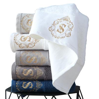 China Child safe five star hotel cotton towel adult and baby thick face towel with embroidery LOGO custom for sale