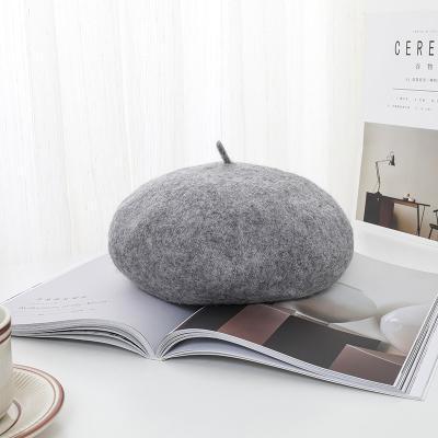 China Hats 2021 simple solid top quality beret fashion wool beret women solor and girls casual wholesale berets for sale