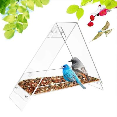 China VONVIK Bird House Viable Exterior Bird Window Driver Triangle Clear Acrylic Drivers for sale