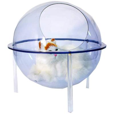 China VONVIK Breathable Transparent Round Space Capsule Cat Stand Acrylic Cat Bed for sale