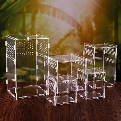 China VONVIK Breathable Reptile Breeding Box Assembled Transparent Breathable Acrylic Insect Box for sale